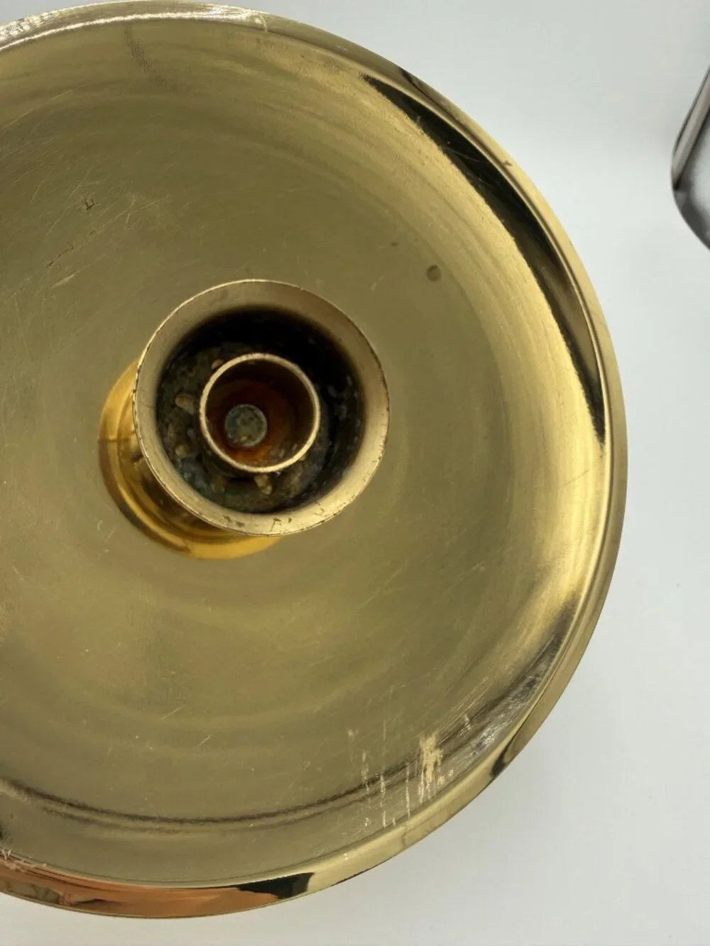 Vintage Baldwin Brass Chamberstick Candle Holder Large Swirl Handle
